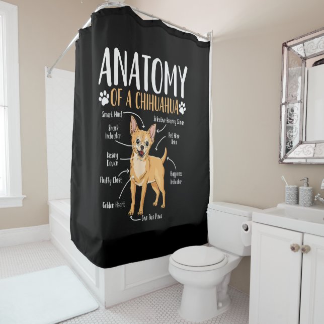 Chihuahua Dog Anatomy Shower Curtain (In Situ)