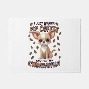 Chihuahua dog and coffee beans doormat