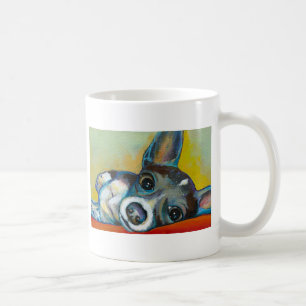Chihuahua dog art - adorable fun portrait painting coffee mug
