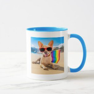 Chihuahua Dog  at the Beach Mug