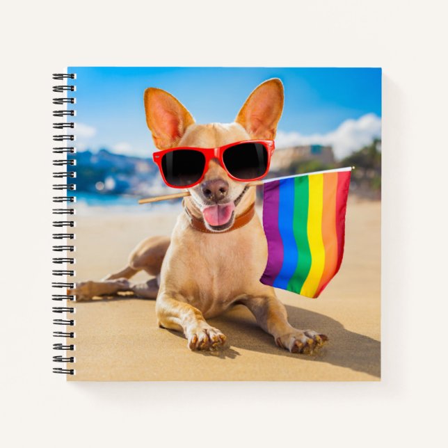 Chihuahua Dog  at the Beach Notebook (Front)