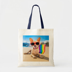 Chihuahua Dog at the Beach Tote Bag