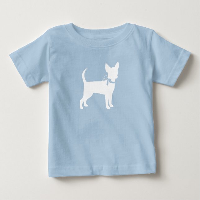 Chihuahua Dog Baby Shower Blue Boy Baby T-Shirt (Front)