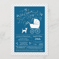 Chihuahua Dog Baby Shower Blue Boy