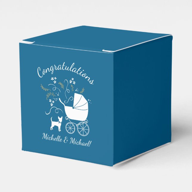 Chihuahua Dog Baby Shower Favour Box (Front Side)