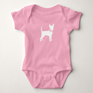 Chihuahua Dog Baby Shower Pink Girl Bodysuit