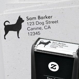 Chihuahua Dog Breed Silhouette Return Address Self-inking Stamp
