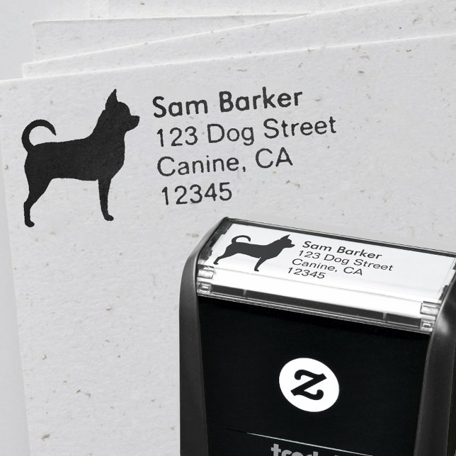 Chihuahua Dog Breed Silhouette Return Address Self-inking Stamp (Creator Uploaded)