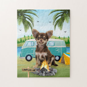 Chihuahua Dog Camping Jigsaw Puzzle