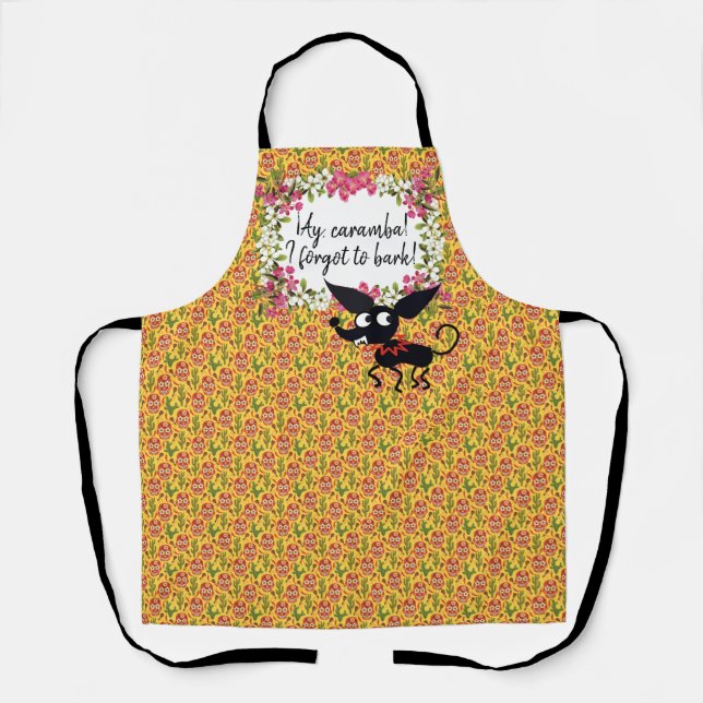 CHIHUAHUA DOG CARAMBA MEXICAN CARTOON Apron Medium (Front)