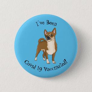 Chihuahua dog cartoon illustration 6 cm round badge