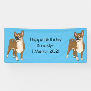 Chihuahua dog cartoon illustration banner