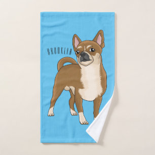 Chihuahua dog cartoon illustration  bath towel set