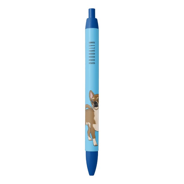 Chihuahua dog cartoon illustration black ink pen (Front Vertical)