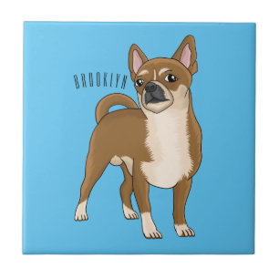 Chihuahua dog cartoon illustration ceramic tile