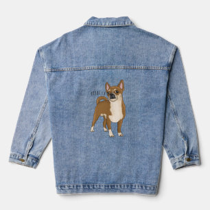 Chihuahua dog cartoon illustration denim jacket