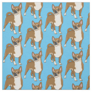 Chihuahua dog cartoon illustration fabric