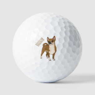 Chihuahua dog cartoon illustration golf balls