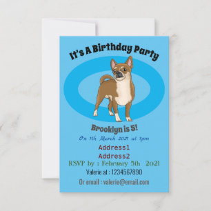 Chihuahua dog cartoon illustration invitation