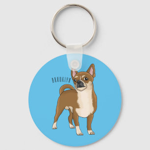 Chihuahua dog cartoon illustration key ring