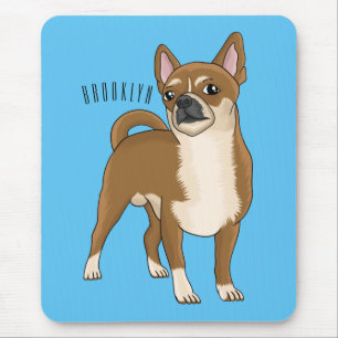 Chihuahua dog cartoon illustration mouse pad