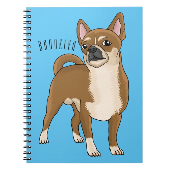 Chihuahua dog cartoon illustration notebook (Front)