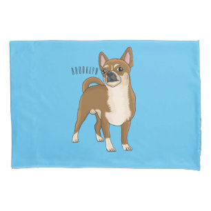 Chihuahua dog cartoon illustration pillowcase