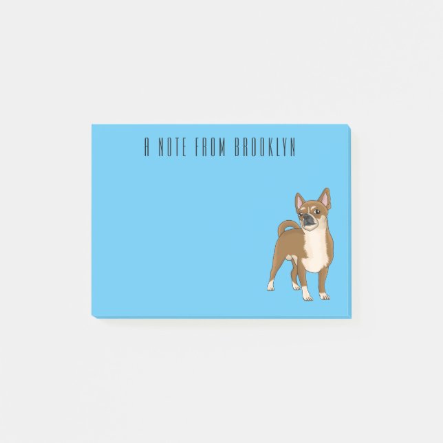 Chihuahua dog cartoon illustration  post-it notes (Front)