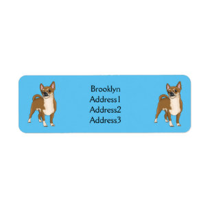 Chihuahua dog cartoon illustration return address label