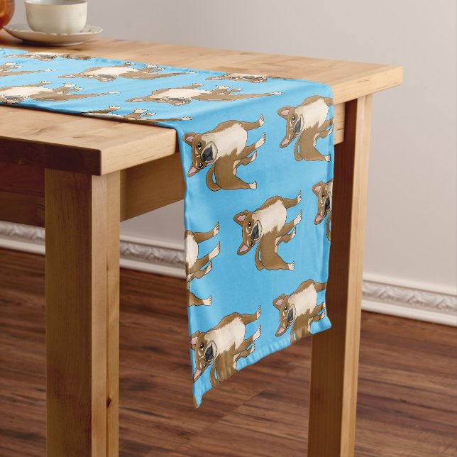 Chihuahua dog cartoon illustration  short table runner (In Situ)