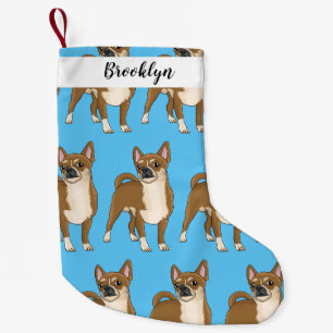 Chihuahua dog cartoon illustration small christmas stocking