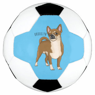 Chihuahua dog cartoon illustration soccer ball