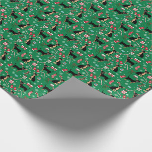 Chihuahua Dog Christmas black and tan Wrapping Paper