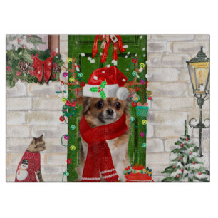 Chihuahua Dog Christmas Cutting Board