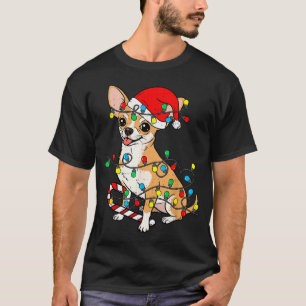 Chihuahua Dog Christmas Lights Santa Xmas Pet Dog  T-Shirt