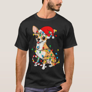 Chihuahua Dog Christmas Lights Santa Xmas Pet Dog  T-Shirt