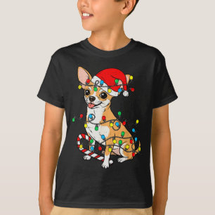 Chihuahua Dog Christmas Lights Santa Xmas Pet Dog T-Shirt