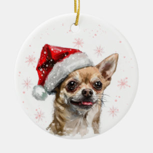 Chihuahua Dog Christmas Personalized Ceramic Ornament