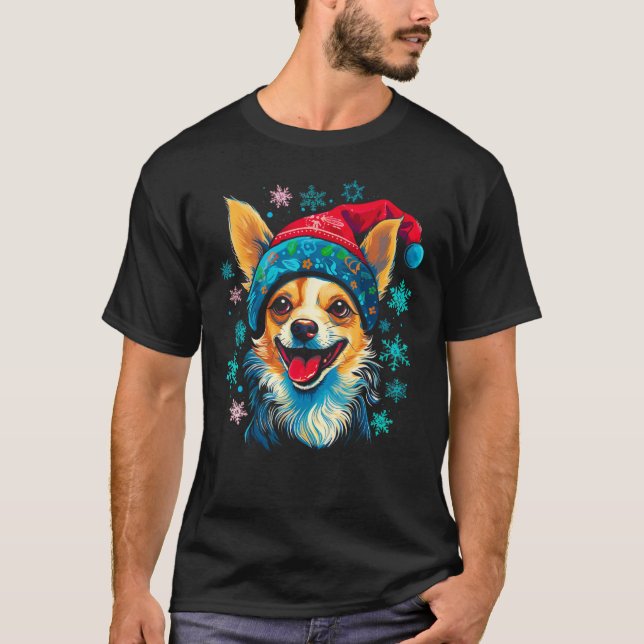 Chihuahua Dog Christmas T-Shirt (Front)