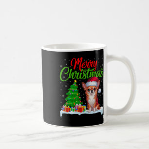 Chihuahua Dog Christmas Tree Lights Xmas Chihuahua Coffee Mug