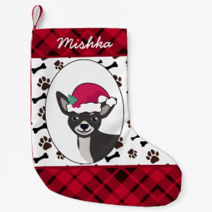 Chihuahua Dog Christmas With Custom Dog Name Small Christmas Stocking