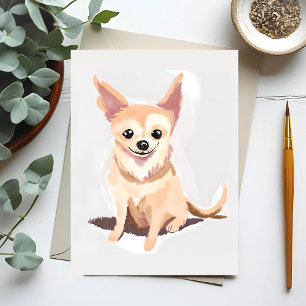 Chihuahua Dog   Cute Dog Pet Puppy Watercolor Postcard