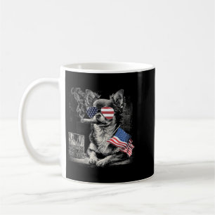 Chihuahua Dog Dad Patriotic Aamerican Flag July Coffee Mug