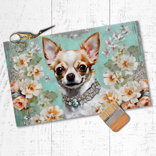 Chihuahua Dog Decoupage  Tissue Paper