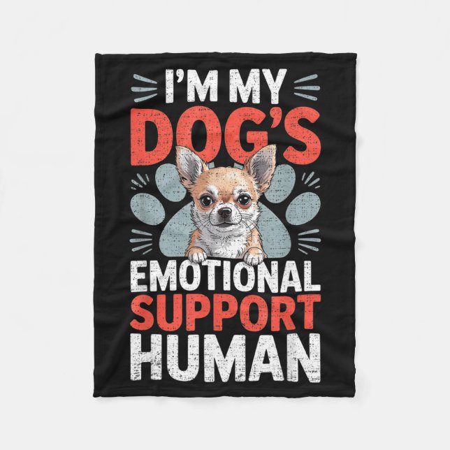 Chihuahua Dog Emotional Suprt Human  Fleece Blanket (Front)