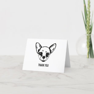Chihuahua Dog Face Silhouette Thank You Card