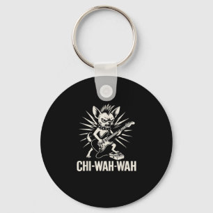 Chihuahua Dog Guitarist Wah Pedal Punk Rocker Musi Key Ring