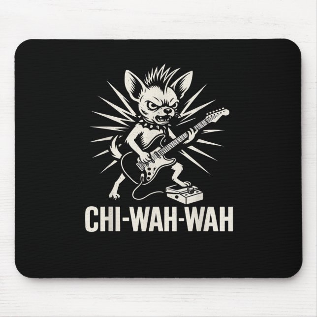 Chihuahua Dog Guitarist Wah Pedal Punk Rocker Musi Mouse Pad (Front)