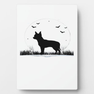 Chihuahua Dog � Halloween Moon Silhouette Classic  Plaque