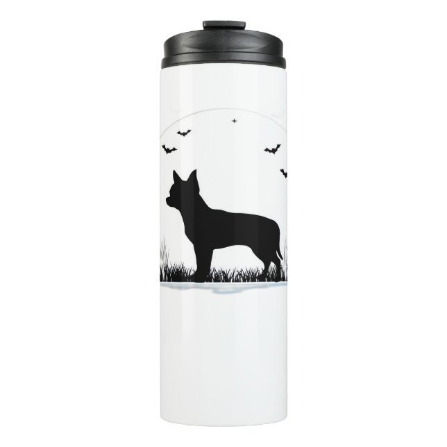 Chihuahua Dog – Halloween Moon Silhouette Classic  Thermal Tumbler (Front)